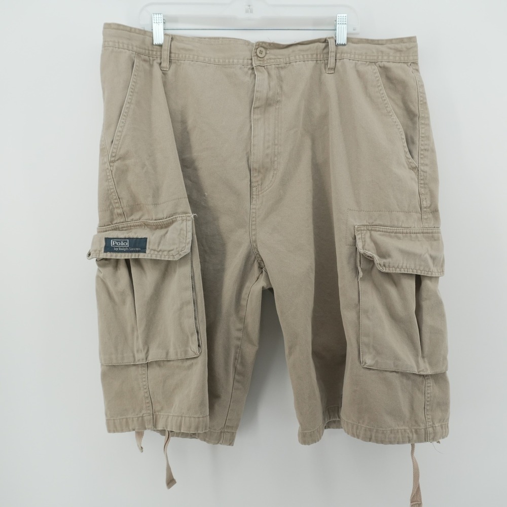 Polo Ralph Lauren Cargo Shorts Mens 44 Tan Khaki Cotton Utility Pony Logo